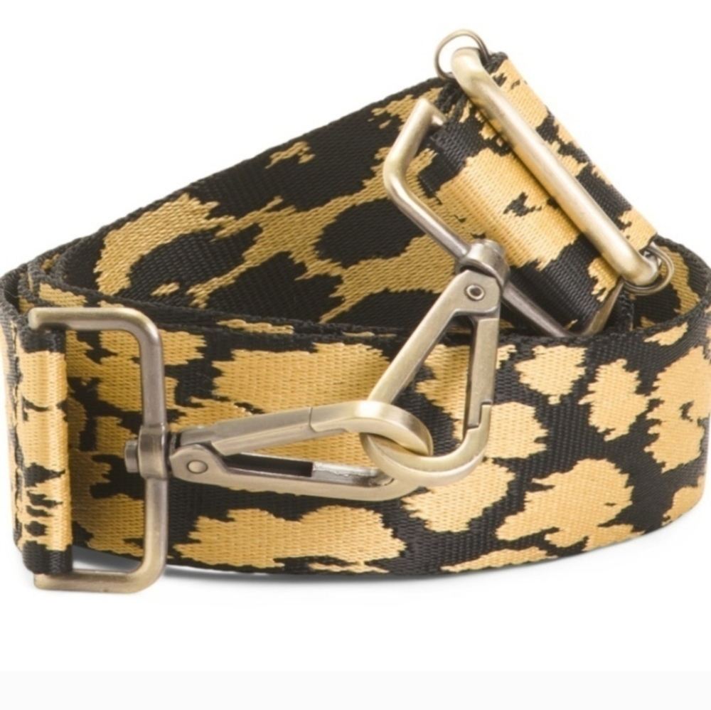 New Shiraleah Camo Olive Green Gold Metallic Black Tristan Guitar Strap NWT OS